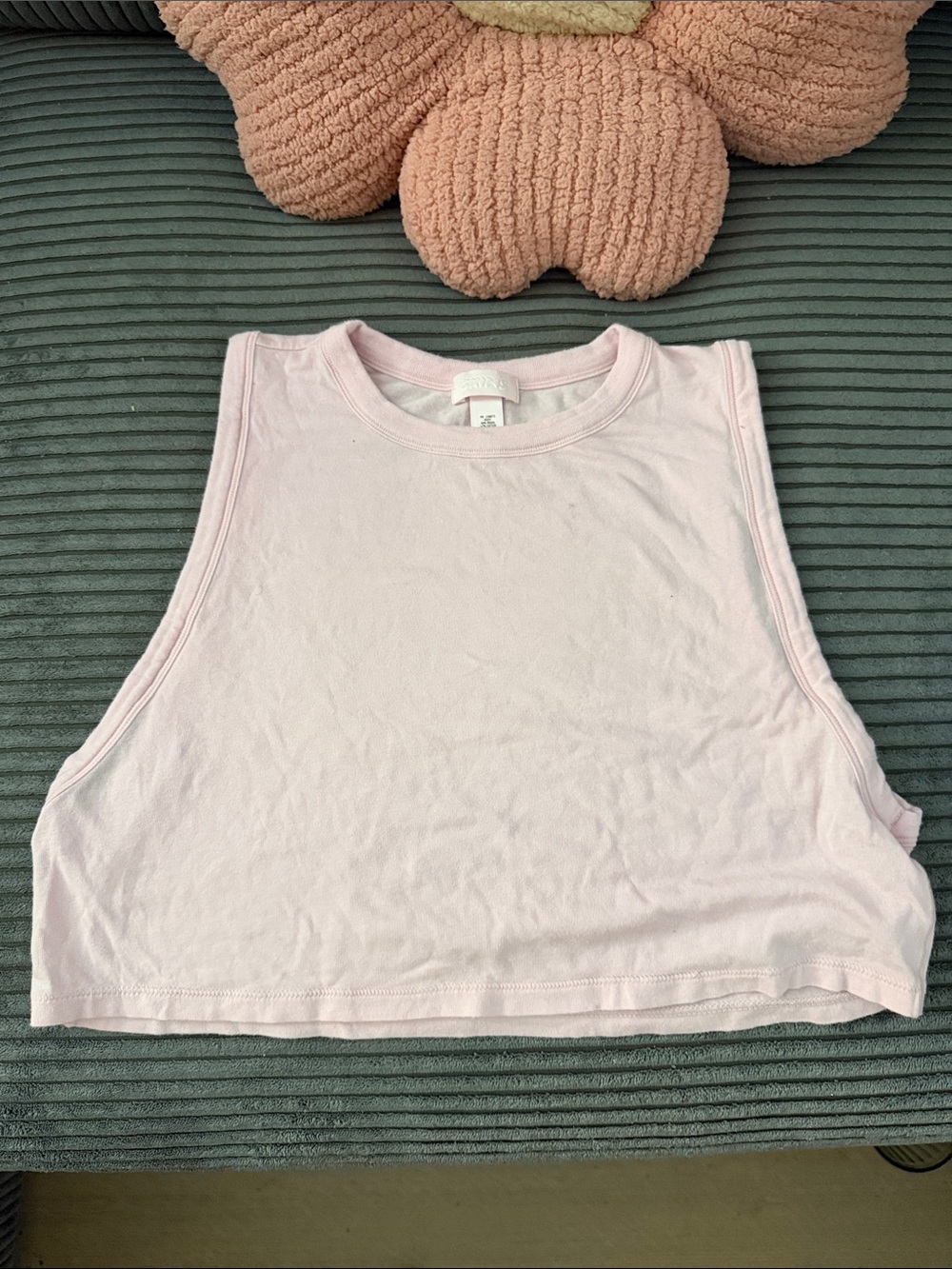 Skims Light Pink Boyfriend Cropped Tank Top